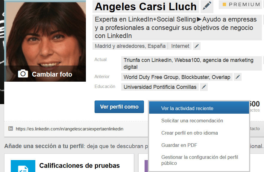 añadir idioma al perfil de Linkedin